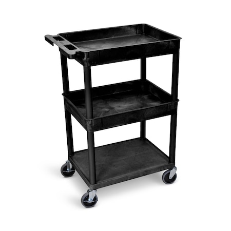 Luxor Top/Middle Tub and Flat Bottom Shelf Cart STC112-B